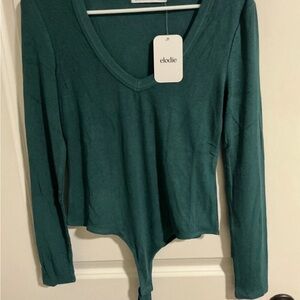 Elodie Deep Teal Long Sleeve Bodysuit